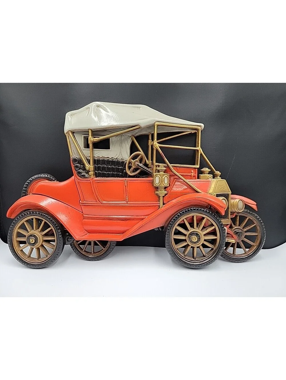 Vintage Burwood Products Company 3D Ford Model T Red Car Wall Decor Plaque 1977.